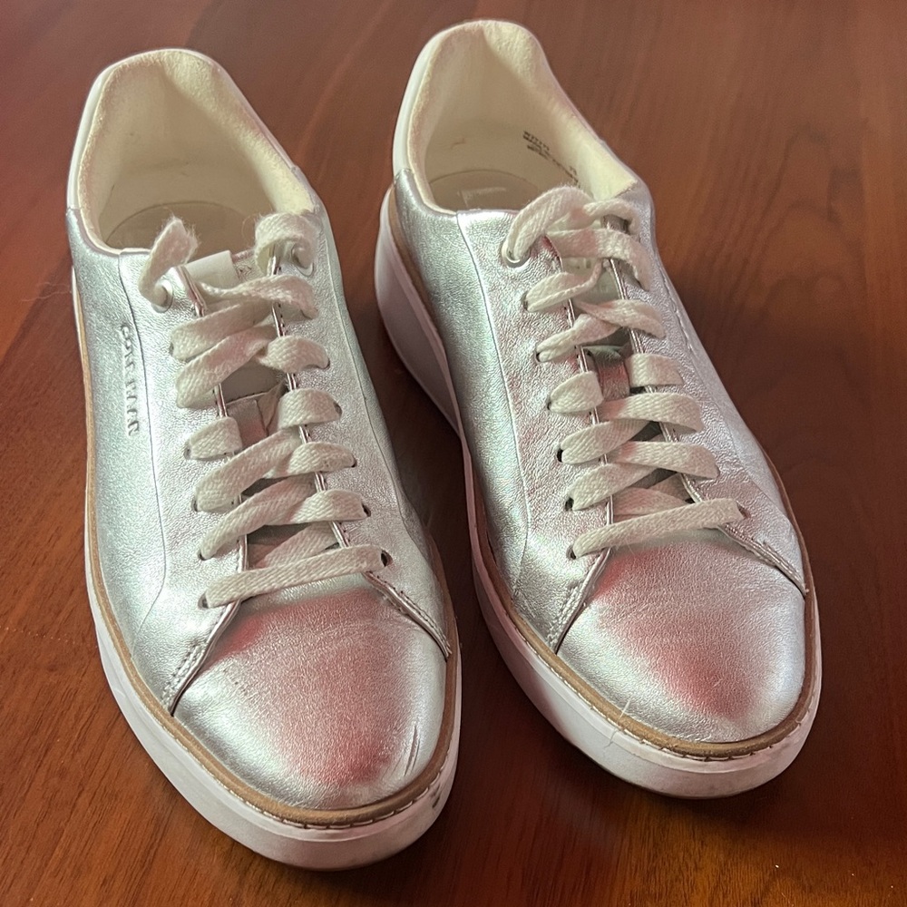 Cole Haan Grand Crosscourt Metallic Silver Women's Sneakers 7B